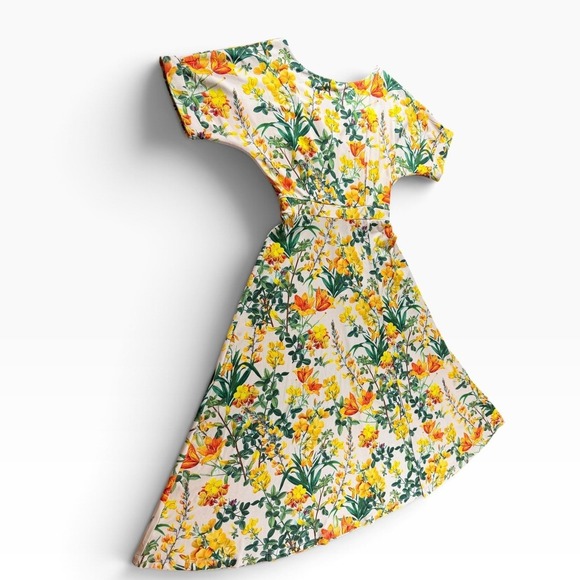 Alexia Admor Dresses & Skirts - Alexia Admor Floral Short Sleeve Midi Dress Yellow Floral A-Line SZ XS